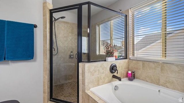 2077 N 1450 W, Clinton, UT 84015 - full bathroom with plenty of natural light, a garden tub, and a stall shower