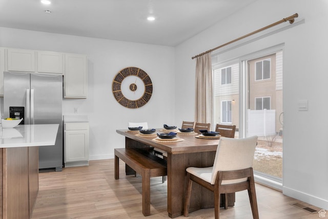 796 N 1860 E Unit 164, Salem, UT 84653 - dining space featuring recessed lighting, baseboards, visible vents, and light wood finished floors