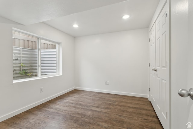 11572 S Harvest Rain Ave, South Jordan, UT 84009 - spare room featuring wood finished floors, baseboards, and recessed lighting