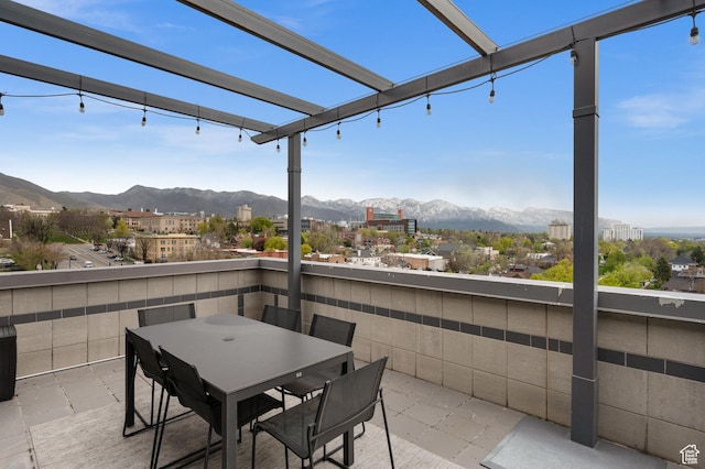 1235 E 200th St S Unit 1001, Salt Lake City, UT 84102 - view of patio with outdoor dining area and a mountain view