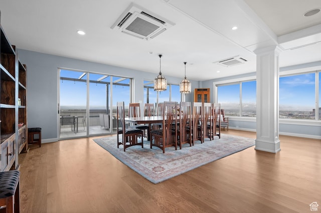 1235 E 200th St S Unit 1001, Salt Lake City, UT 84102 - dining room with baseboards, recessed lighting, wood finished floors, and visible vents