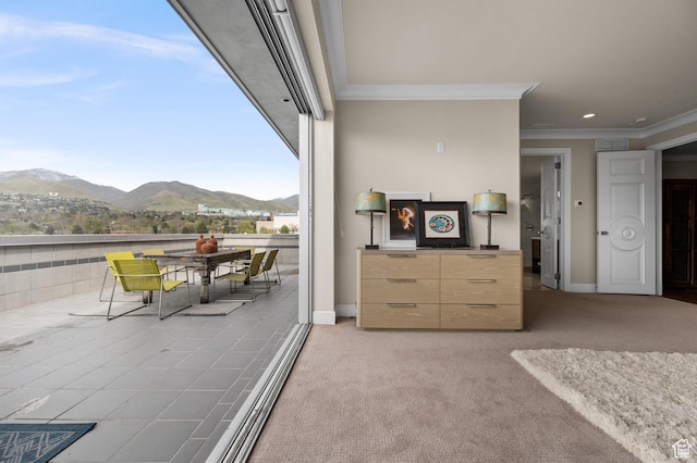 1235 E 200th St S Unit 1001, Salt Lake City, UT 84102 - interior space featuring crown molding, a mountain view, and baseboards