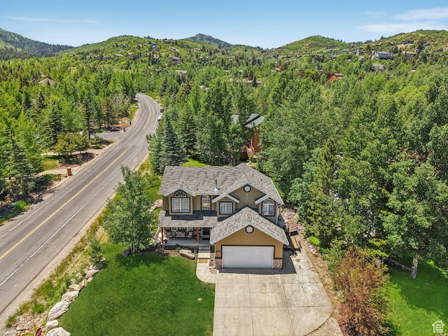 8030 N Springshire Dr, Park City, UT 84098 - view from above of property with a mountain backdrop and a forest