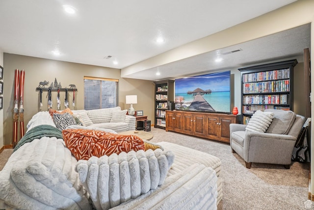 8030 N Springshire Dr, Park City, UT 84098 - carpeted living room with recessed lighting