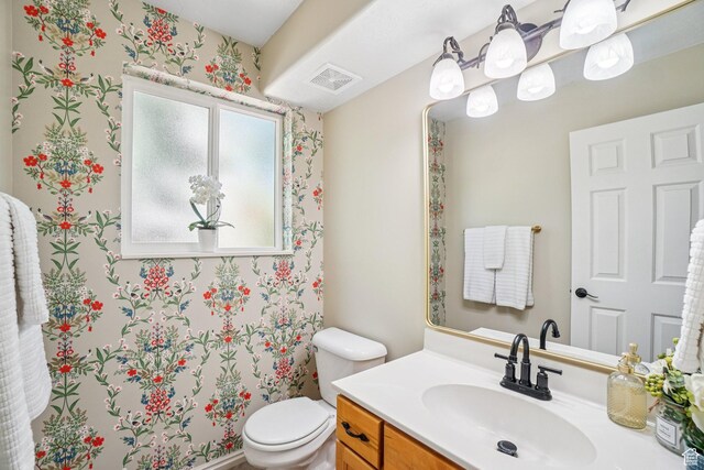 8030 N Springshire Dr, Park City, UT 84098 - bathroom featuring vanity and wallpapered walls