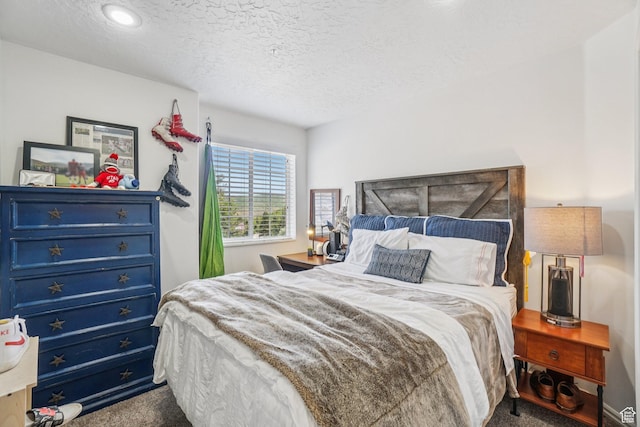 8030 N Springshire Dr, Park City, UT 84098 - bedroom with carpet floors, a textured ceiling, and recessed lighting