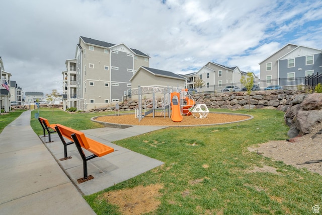 1809 W Terra Vista Ln Unit H101, Saratoga Springs, UT 84045 - community playground featuring fence, a yard, and a residential view