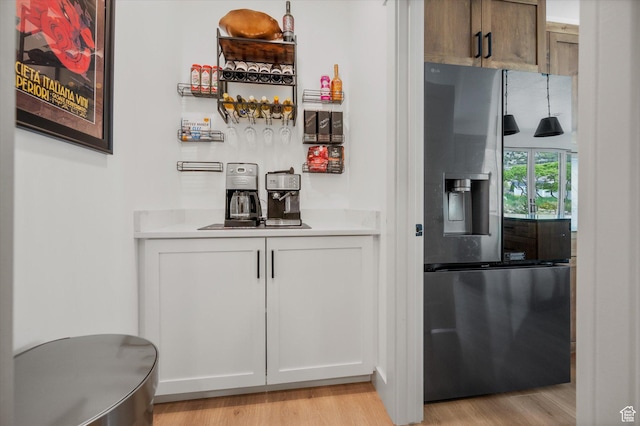 833 S 260 E, Willard, UT 84340 - bar with stainless steel fridge with ice dispenser and light wood-type flooring