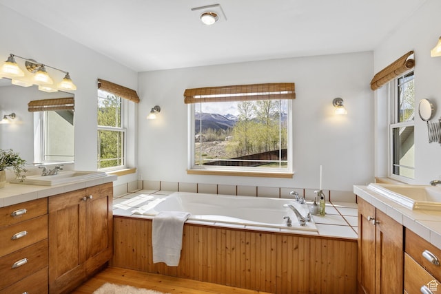 933 N Swiss Farm Ct, Midway, UT 84049 - full bath with wood finished floors, a bath, and vanity