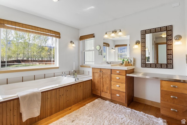 933 N Swiss Farm Ct, Midway, UT 84049 - full bathroom with plenty of natural light, hardwood / wood-style flooring, and a garden tub