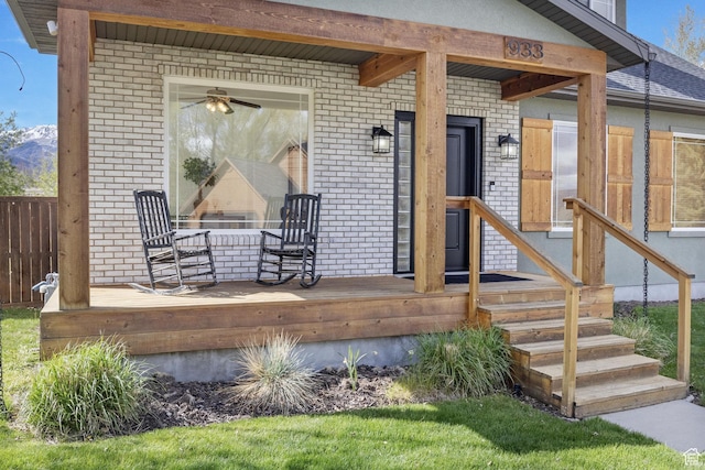 933 N Swiss Farm Ct, Midway, UT 84049 - property entrance featuring brick siding and fence