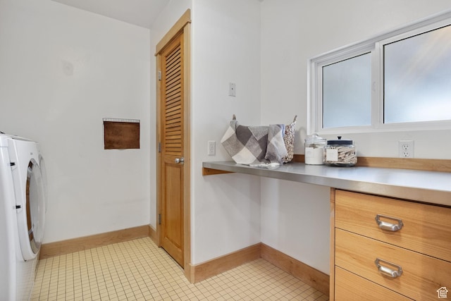 933 N Swiss Farm Ct, Midway, UT 84049 - bathroom with baseboards, tile patterned flooring, and washing machine and dryer