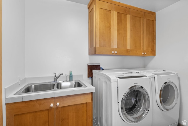 933 N Swiss Farm Ct, Midway, UT 84049 - laundry area with cabinet space, separate washer and dryer, and a sink
