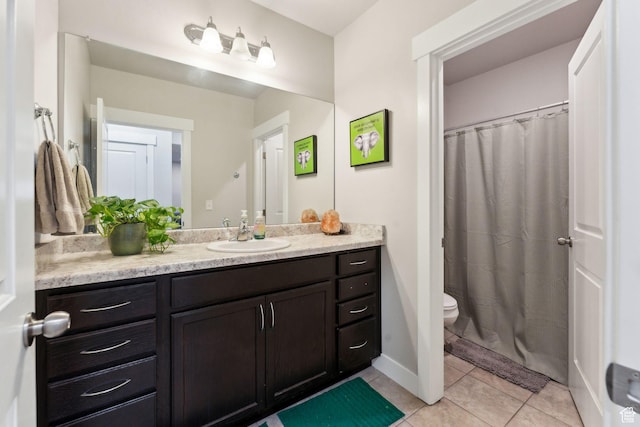 4852 N Arctic Fox Cir W Unit 2800, Lehi, UT 84043 - bathroom featuring tile patterned floors, vanity, toilet, and curtained shower