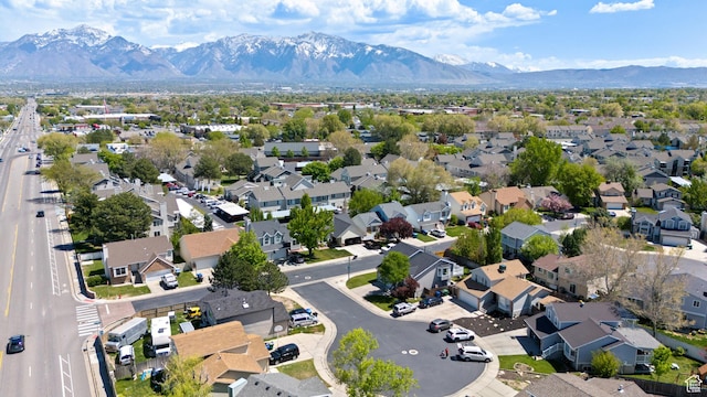 3429 W Beckford Cir, West Jordan, UT 84088 - birds eye view of property with a residential view and a mountain view