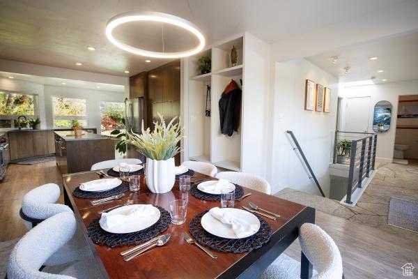 2812 E Commonwealth Ave S, Salt Lake City, UT 84109 - dining room featuring recessed lighting and light wood-style flooring