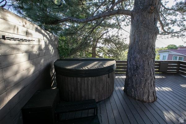 2812 E Commonwealth Ave S, Salt Lake City, UT 84109 - wooden deck with a hot tub