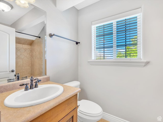 14099 S Pine Mesa Dr, Draper, UT 84020 - bathroom with vanity, walk in shower, and toilet