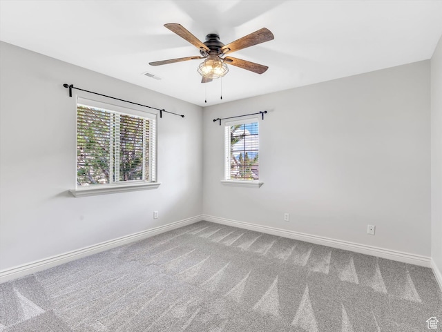 14099 S Pine Mesa Dr, Draper, UT 84020 - carpeted spare room with baseboards, a ceiling fan, and visible vents