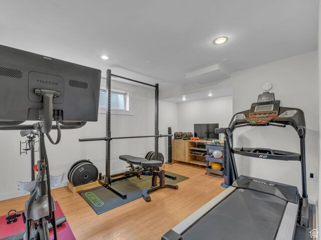 3133 S 2700 E, Millcreek, UT 84109 - exercise room with recessed lighting, baseboards, and wood finished floors