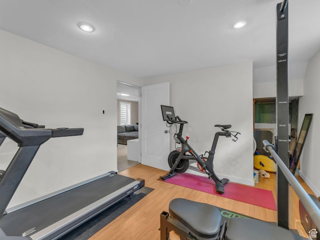 3133 S 2700 E, Millcreek, UT 84109 - exercise area with recessed lighting, baseboards, and wood finished floors
