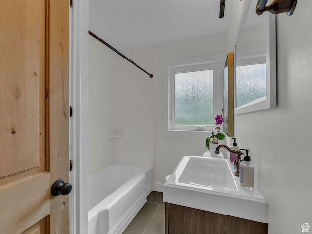 3133 S 2700 E, Millcreek, UT 84109 - bathroom with tile patterned floors, shower / tub combination, and vanity