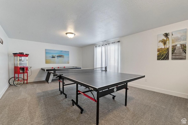 2242 S Beachcomber Ln, Garden City, UT 84028 - rec room featuring carpet floors, a textured ceiling, and baseboards