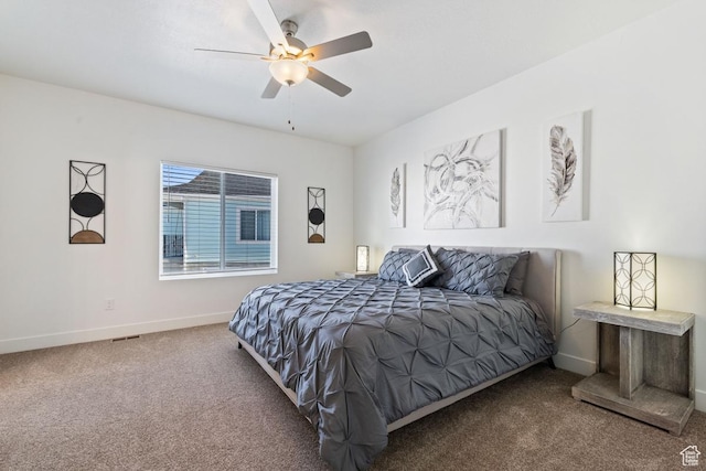 2242 S Beachcomber Ln, Garden City, UT 84028 - carpeted bedroom with baseboards, visible vents, and ceiling fan
