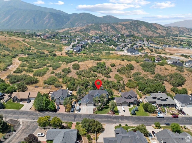 288 S Hillside Dr E, Elk Ridge, UT 84651 - bird's eye view featuring a mountain view and a residential view