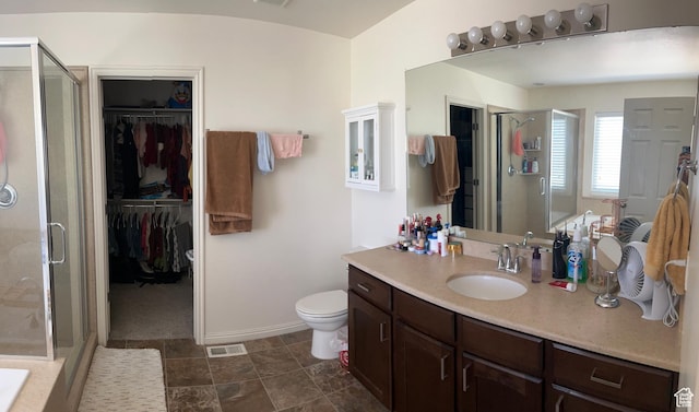 1013 N 740 W, Centerville, UT 84014 - bathroom with visible vents, a spacious closet, and a shower stall