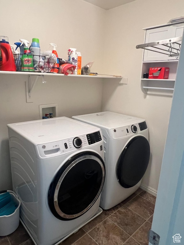 1013 N 740 W, Centerville, UT 84014 - laundry room with laundry area, washer and clothes dryer, and dark tile patterned flooring