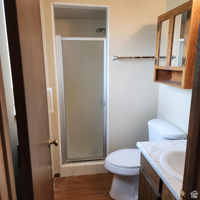 365 E Main St, Grantsville, UT 84029 - full bathroom featuring vanity, a shower stall, and toilet