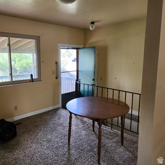 365 E Main St, Grantsville, UT 84029 - carpeted dining area with a textured ceiling and baseboards