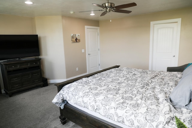 7044 W 8050 S, West Jordan, UT 84081 - carpeted bedroom featuring recessed lighting, baseboards, and a ceiling fan
