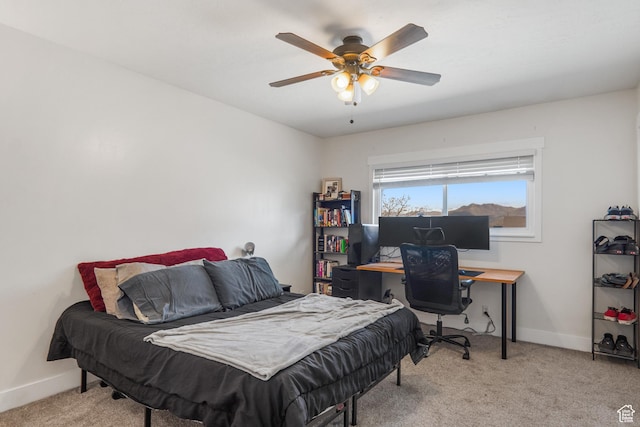 6888 S Hillside Village Cir, Salt Lake City, UT 84121 - carpeted bedroom with a ceiling fan and baseboards