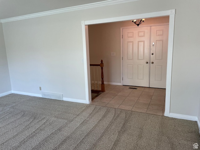 1846 E 9800 S, Sandy, UT 84092 - spare room featuring visible vents, ornamental molding, baseboards, and light colored carpet