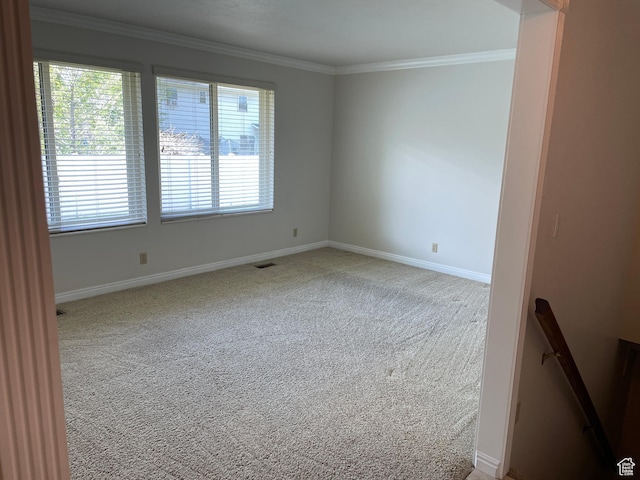 1846 E 9800 S, Sandy, UT 84092 - spare room with baseboards, visible vents, ornamental molding, and carpet