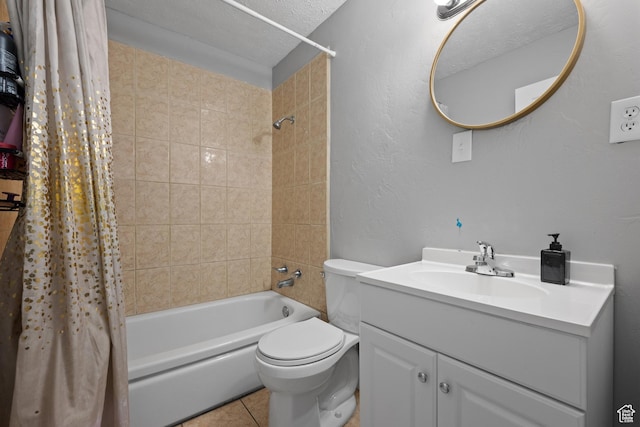 4207 W 5655 S, Salt Lake City, UT 84118 - bathroom featuring vanity, toilet, tile patterned floors, and shower / tub combo with curtain