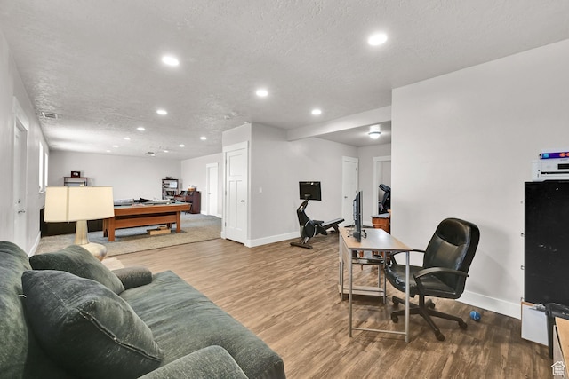 2515 W 3375 S, West Haven, UT 84401 - living room with recessed lighting, baseboards, wood finished floors, and a textured ceiling