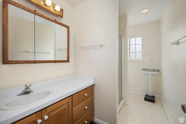 4851 E Lake Creek Rd, Heber City, UT 84032 - bathroom featuring vanity and a shower stall
