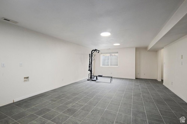4851 E Lake Creek Rd, Heber City, UT 84032 - exercise room featuring baseboards, tile patterned flooring, recessed lighting, and visible vents