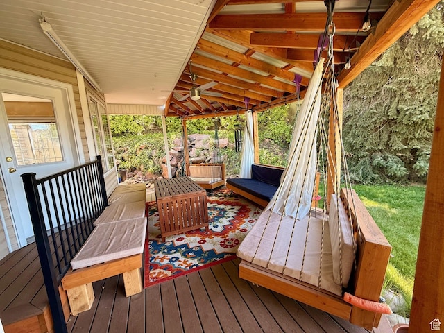 724 E 3230 N, Provo, UT 84604 - deck with a ceiling fan and outdoor lounge area