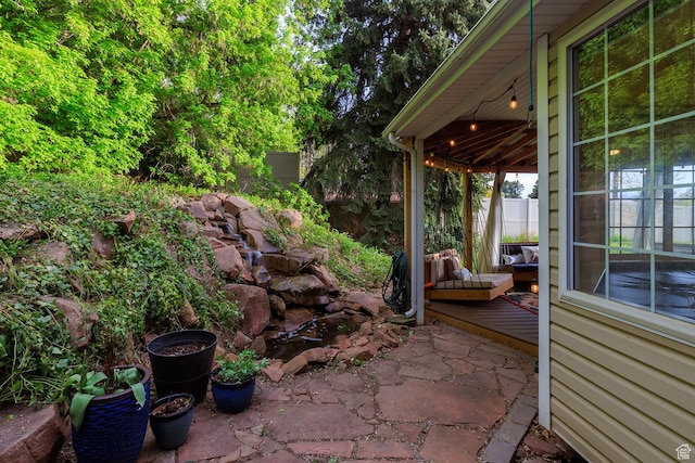 724 E 3230 N, Provo, UT 84604 - view of patio featuring fence and a wooden deck