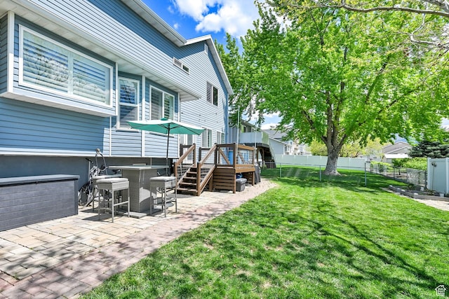 267 W 1600 N, Layton, UT 84041 - view of yard with fence, a wooden deck, and a patio