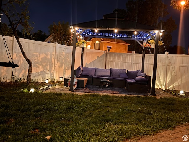 267 W 1600 N, Layton, UT 84041 - yard at twilight with an outdoor living space and a fenced backyard