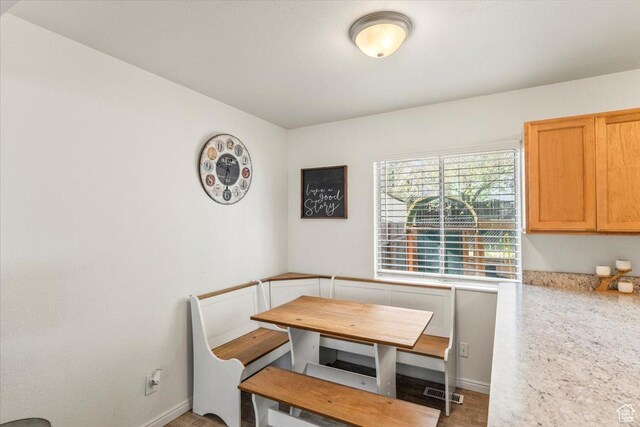 unfurnished dining area featuring breakfast area