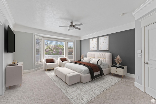 359 E 680 N, Lindon, UT 84042 - bedroom with light colored carpet, ornamental molding, baseboards, and a ceiling fan