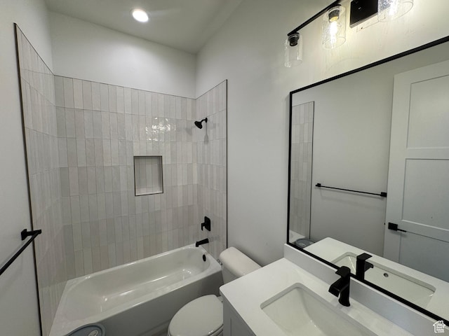 5269 W 2040 S, Hurricane, UT 84737 - bathroom featuring toilet, bathing tub / shower combination, and vanity