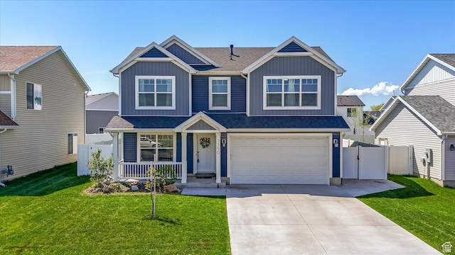 1150 W 200 S, Logan, UT 84321 - view of front of property featuring board and batten siding, fence, covered porch, and driveway