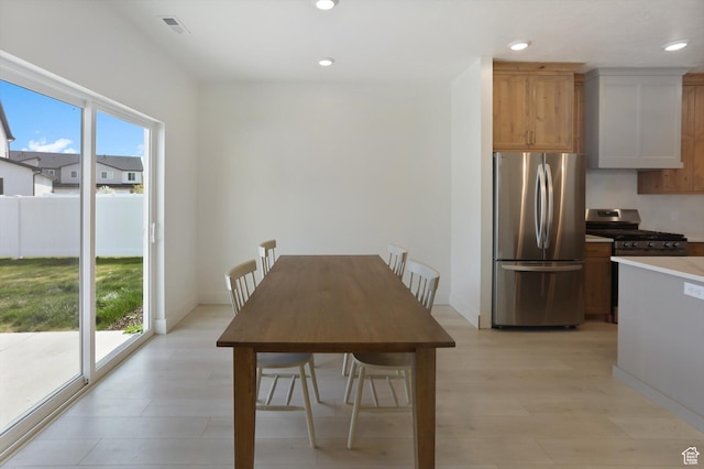 3030 S 400 W, Nibley, UT 84321 - dining area with light wood-type flooring, recessed lighting, and visible vents